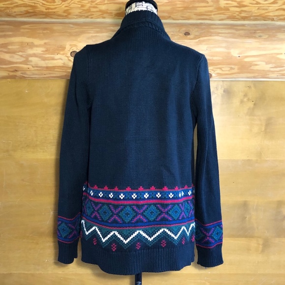 NWT Ralph Lauren Black Erindaria Aztec/ Fair Isle cardigan in size M - Picture 6 of 9